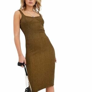 Capulet Lola Bustier Body Con Dress Gold Speckle XS